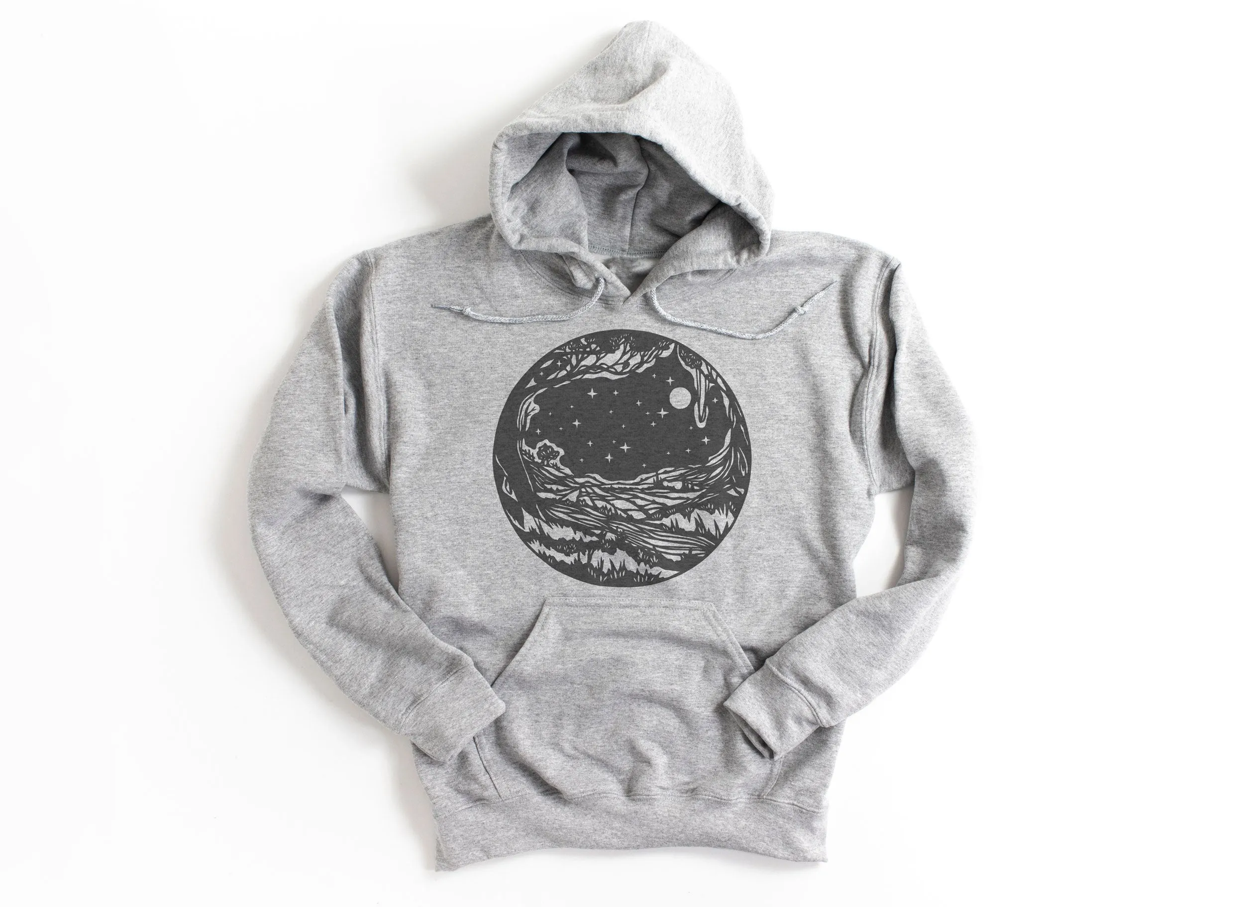 Countryside at Night Adult Hoodies