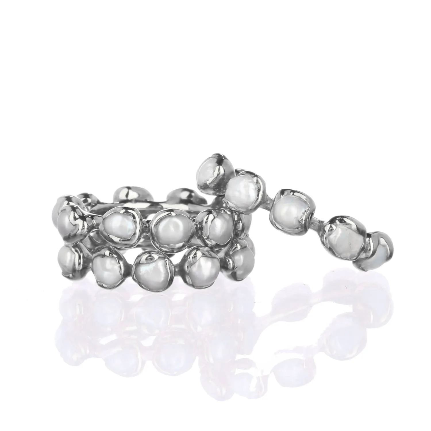 Daisy Eternity Raw Pearl Ring