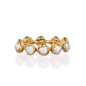 Daisy Eternity Raw Pearl Ring