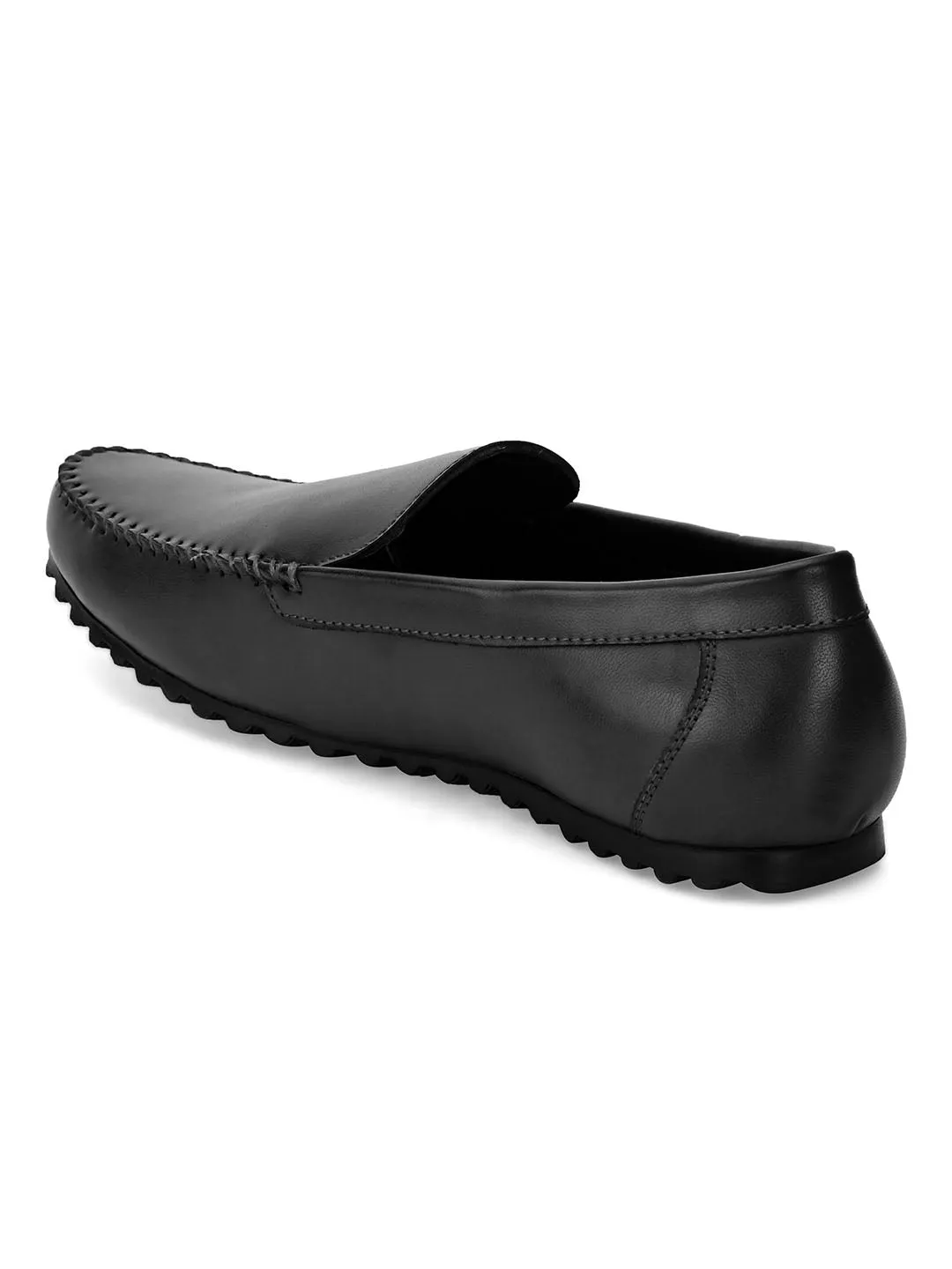 Dart Black Solid Loafers