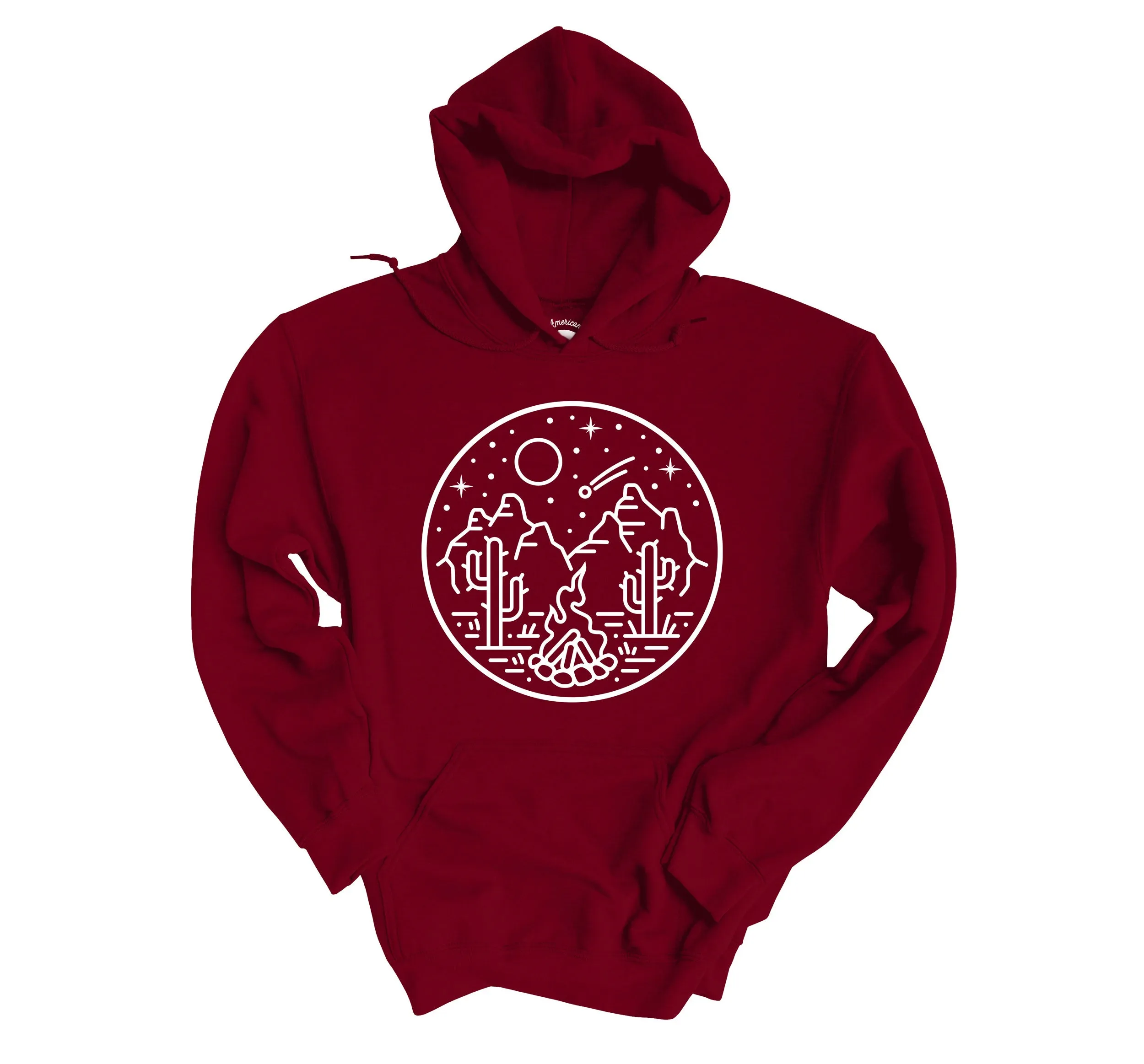 Desert Cactus Mountains Adult Hoodies - light or dark artwork