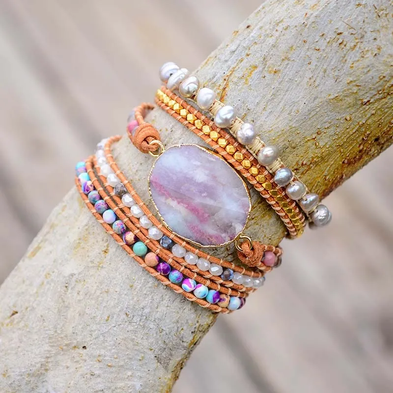 Divine Love Pink Tourmaline Wrap Bracelet