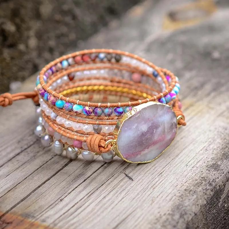 Divine Love Pink Tourmaline Wrap Bracelet