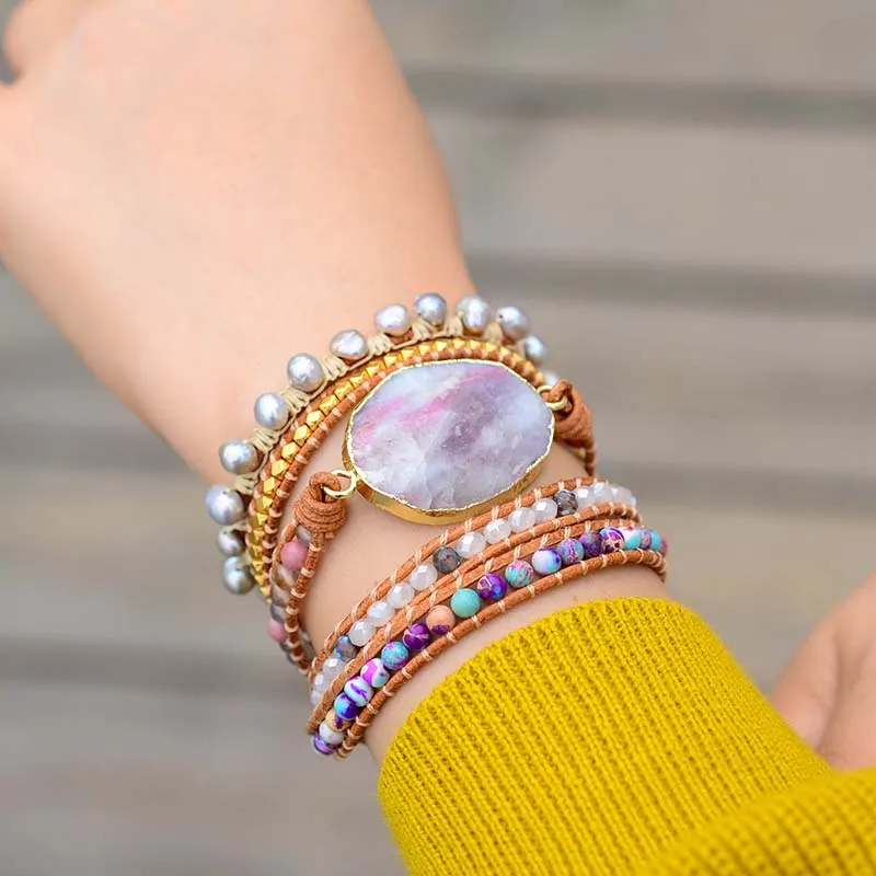 Divine Love Pink Tourmaline Wrap Bracelet