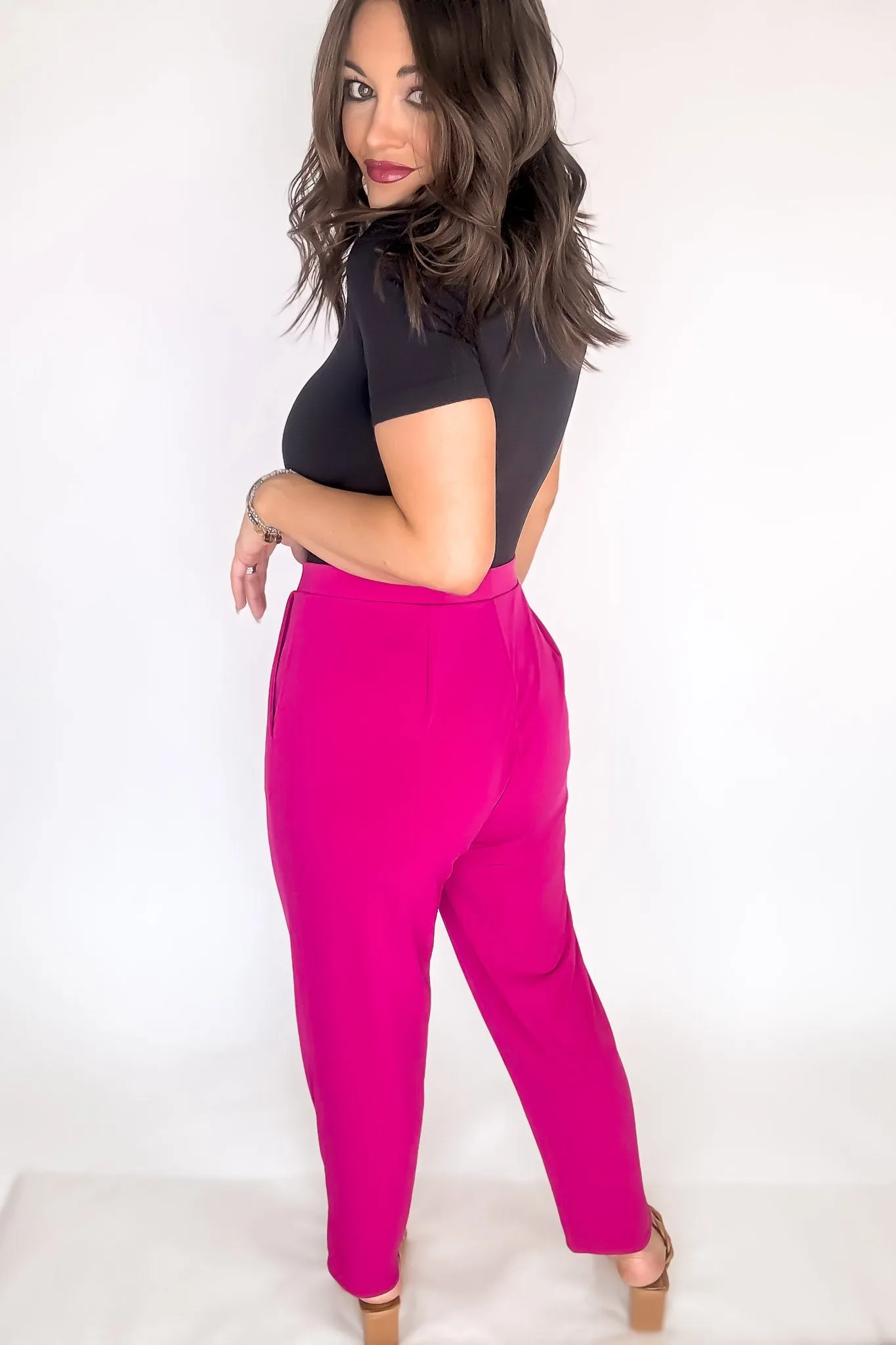 Dress It Up Magenta Stretch Dress Pants