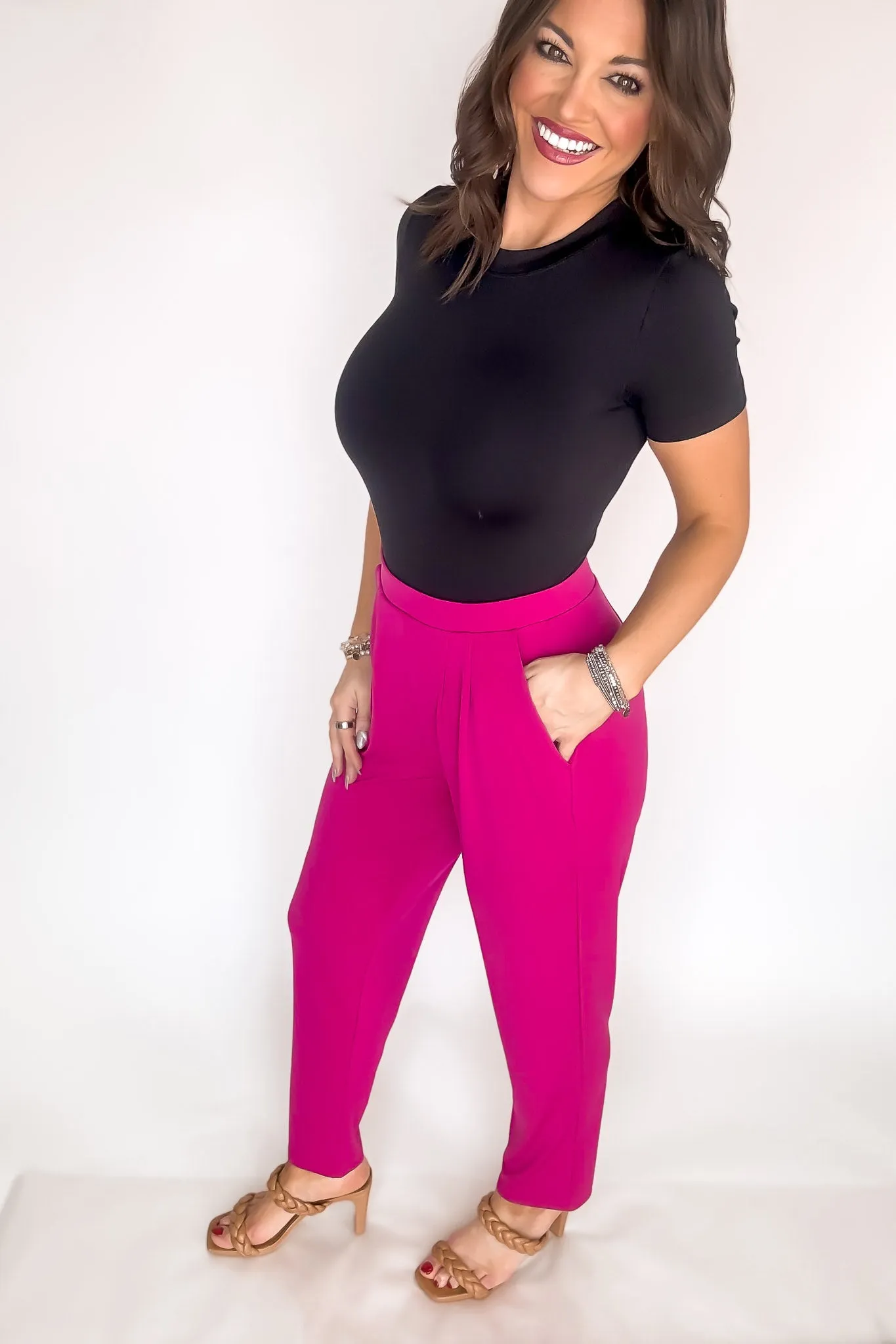 Dress It Up Magenta Stretch Dress Pants