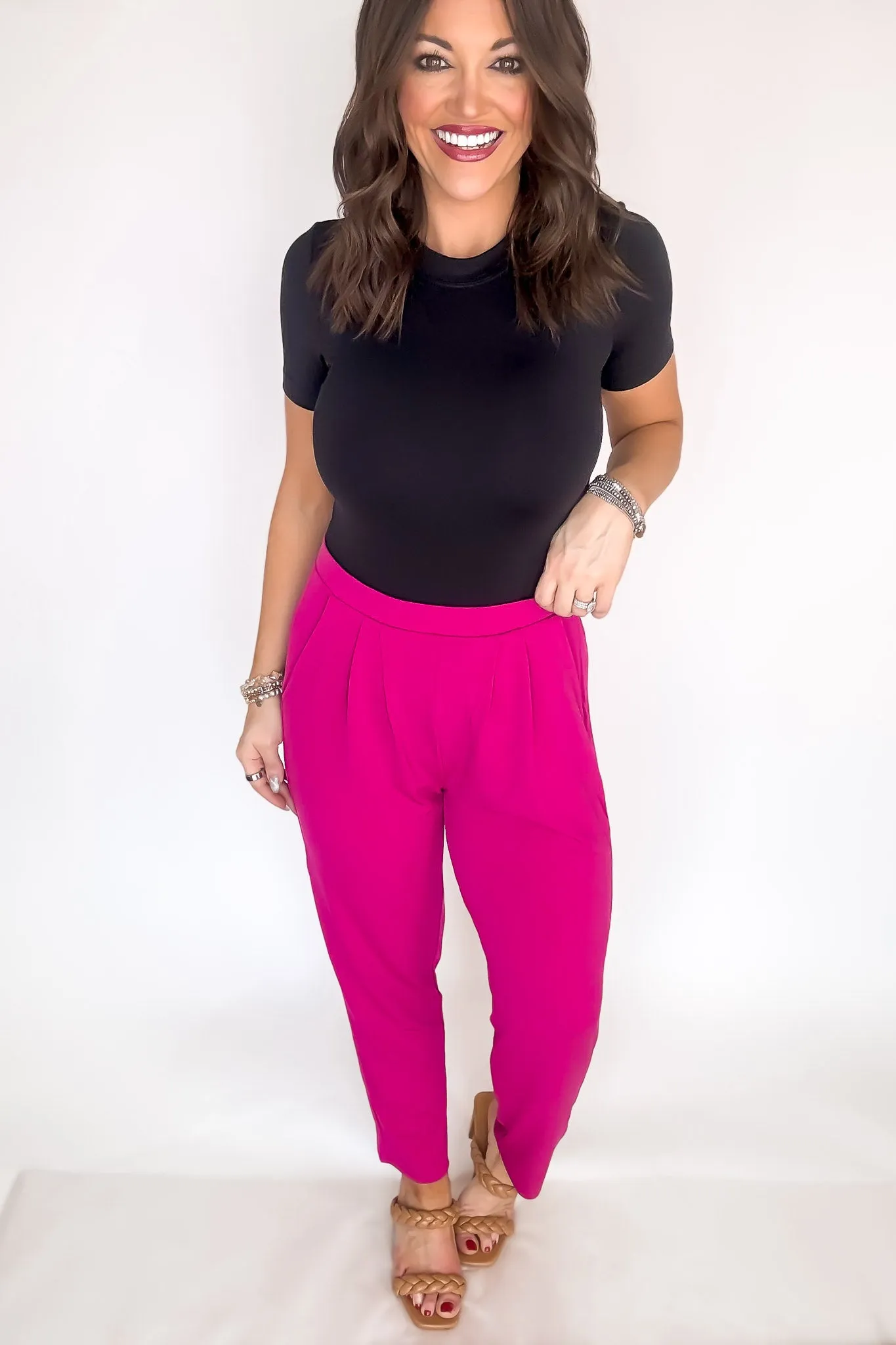 Dress It Up Magenta Stretch Dress Pants