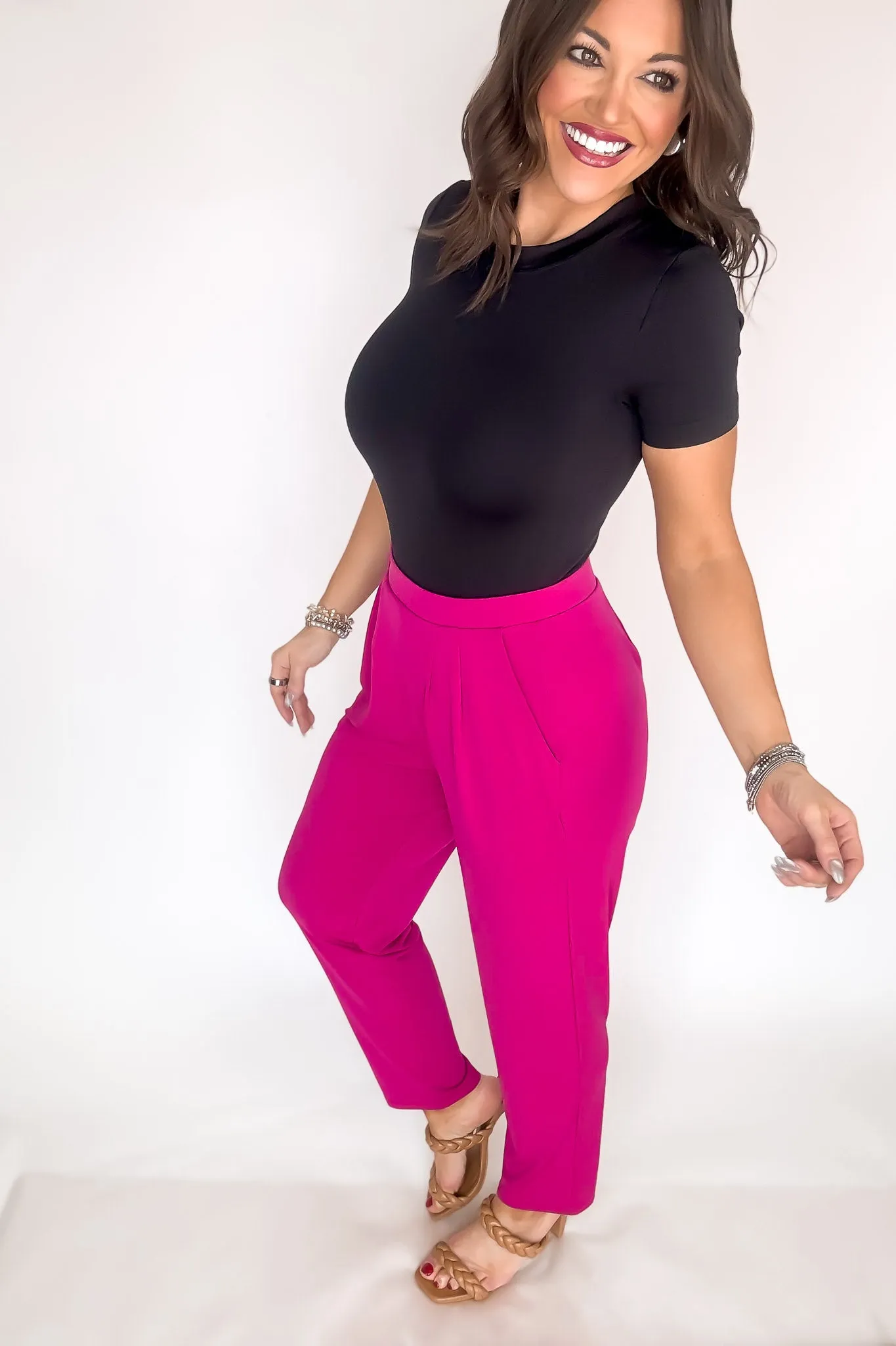 Dress It Up Magenta Stretch Dress Pants