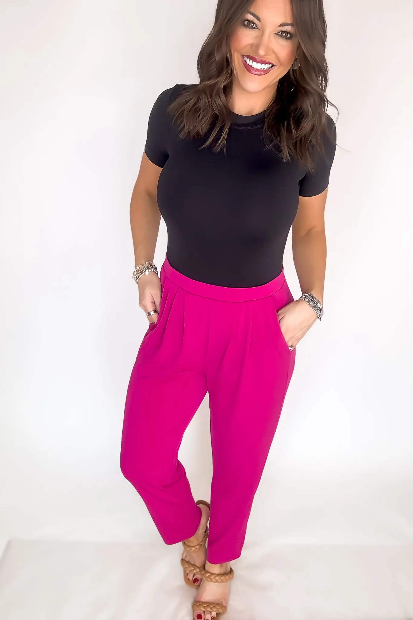 Dress It Up Magenta Stretch Dress Pants