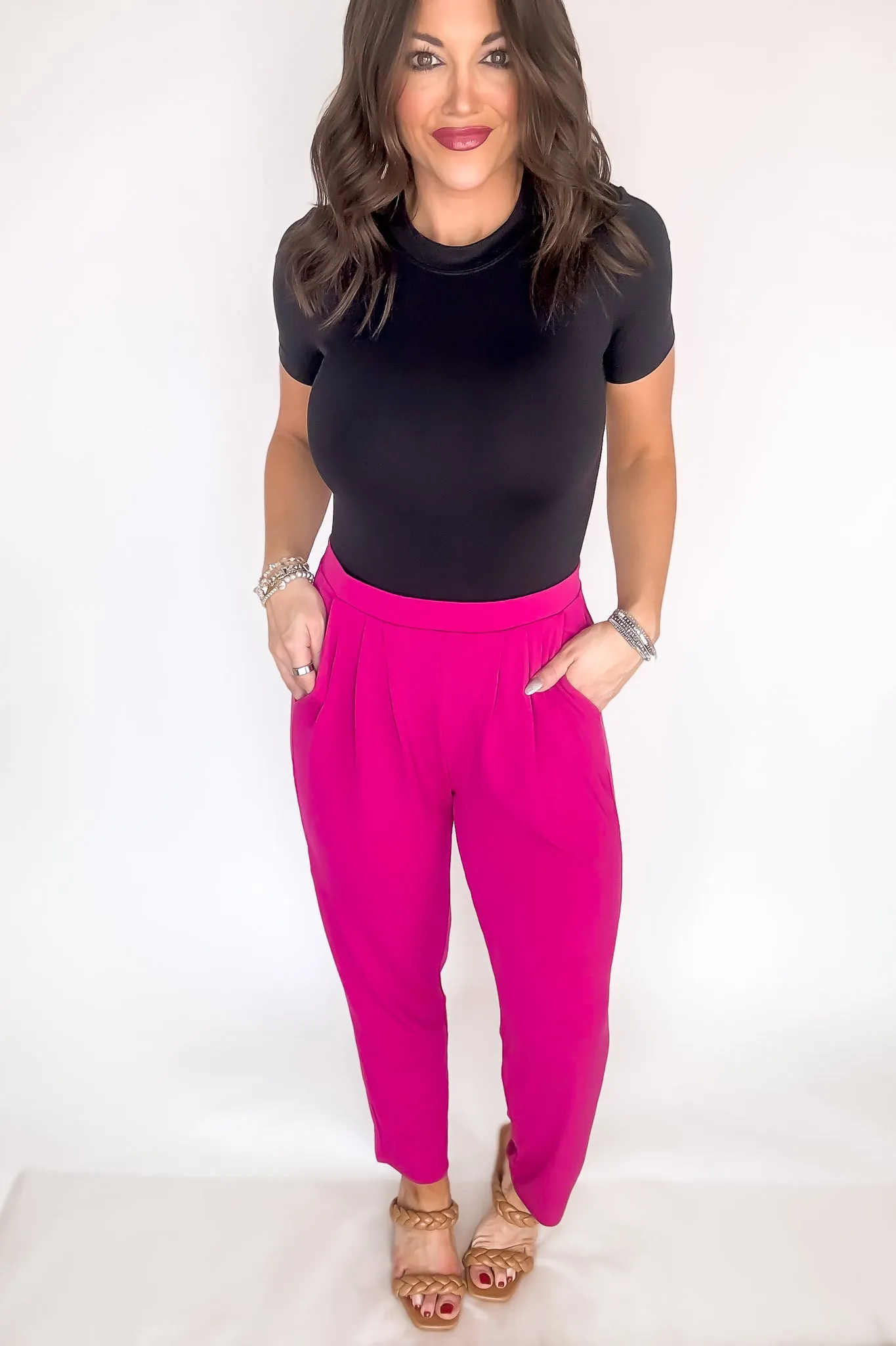 Dress It Up Magenta Stretch Dress Pants