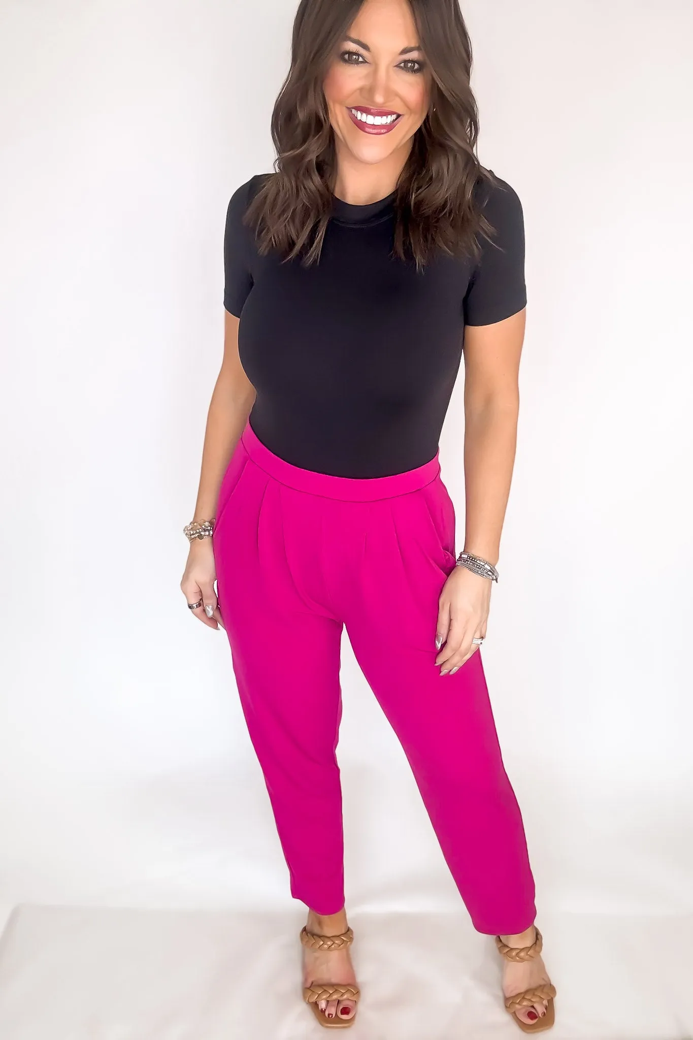 Dress It Up Magenta Stretch Dress Pants