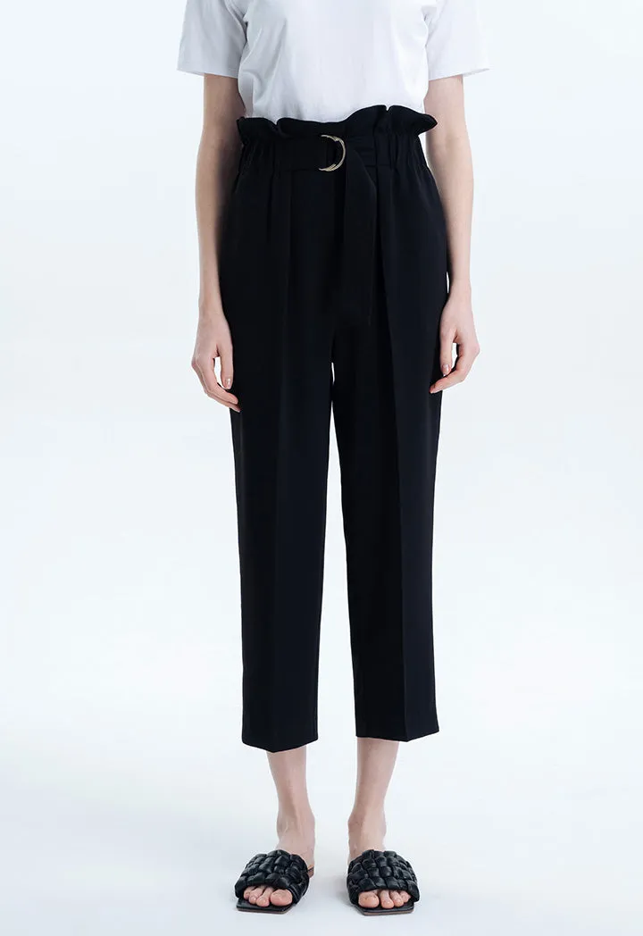 Elasticated High Waist Solid Trouser