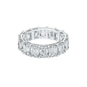 Eternity Emerald Cut Diamond Wedding Band Ring - WR012