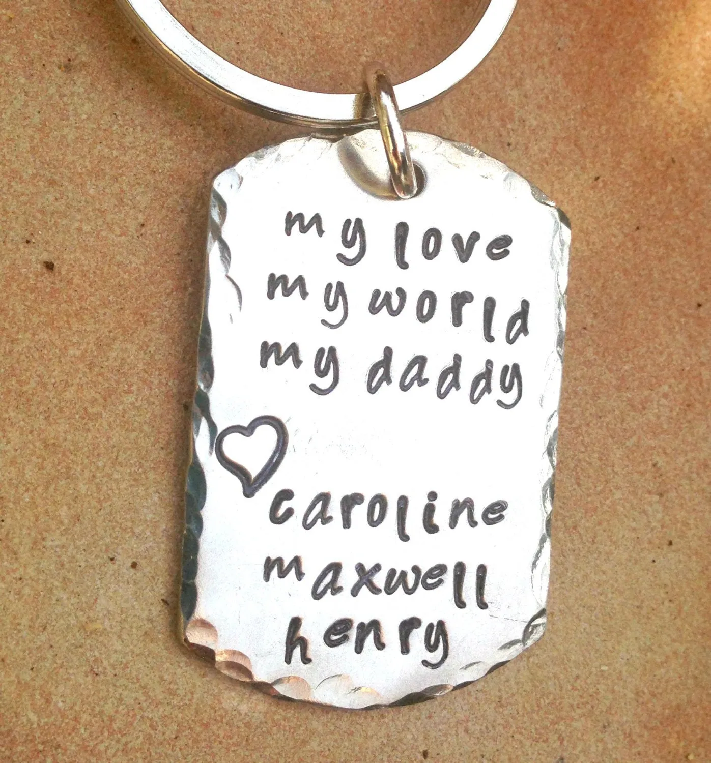 Father's Day Keychain, Personalized Keychain For Dad,  Hand Stamped Keychain, Boyfriend Gift, Personalized Custom Keychain, natashaaloha