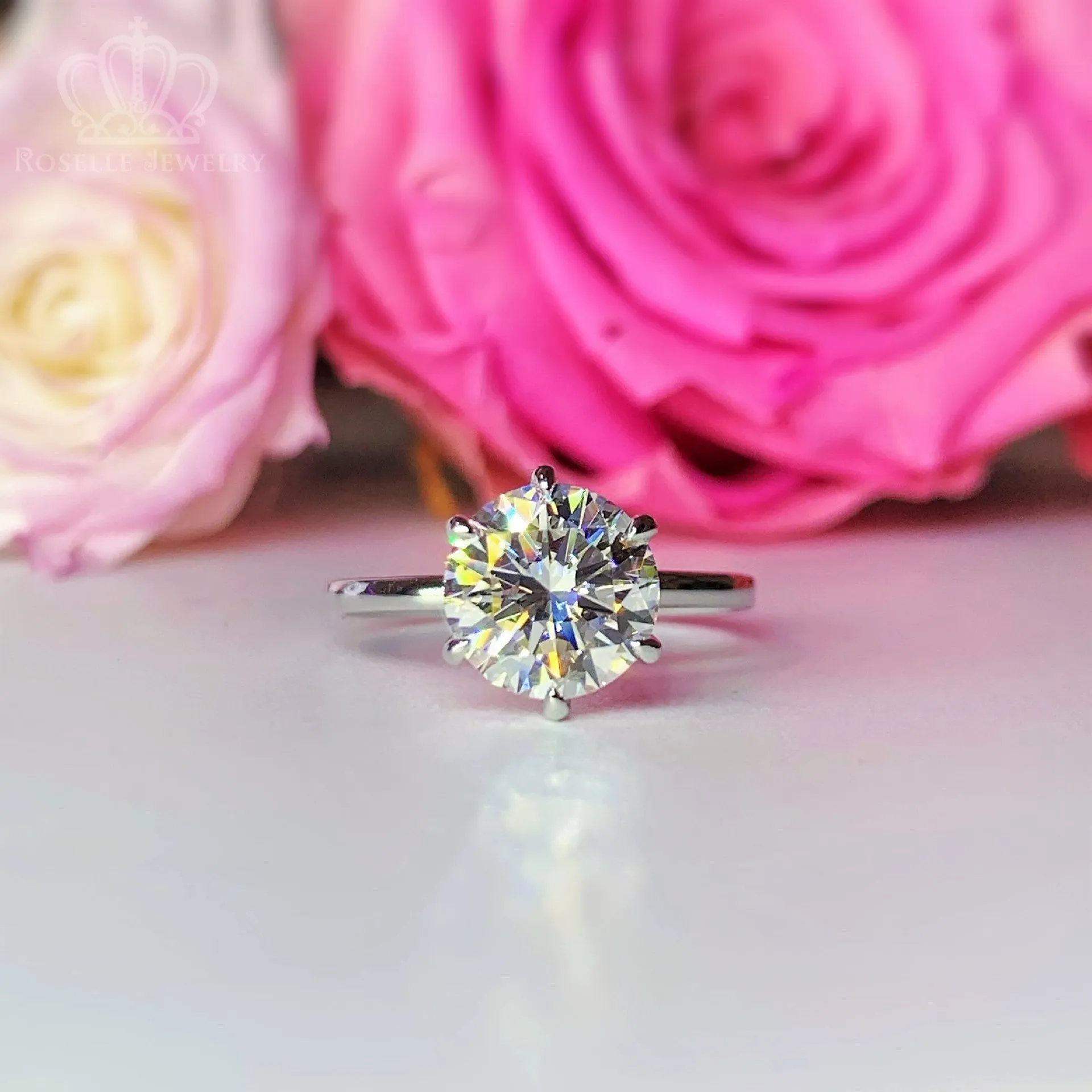 Floral Hidden Halo Diamond Engagement Ring [Setting Only] - EC104