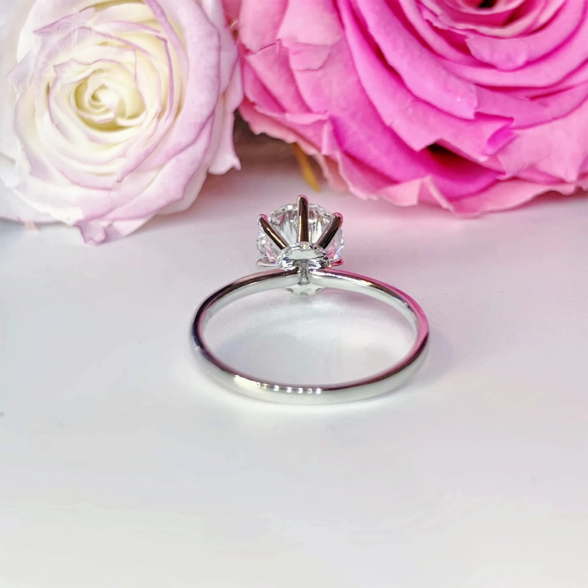 Floral Hidden Halo Diamond Engagement Ring [Setting Only] - EC104