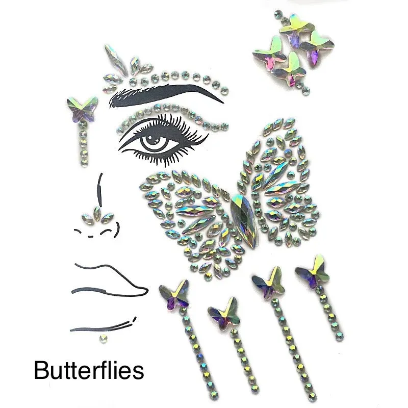 Flower Child Butterflies Face & Body Jewels