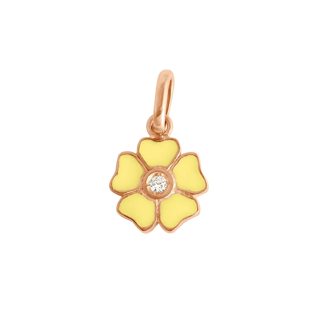 Flower Mimosa diamond pendant, Rose Gold