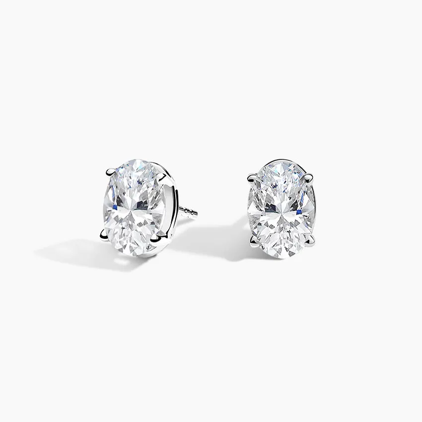 Four-Prong Oval Diamond Stud Earrings (Setting Only) - DC011