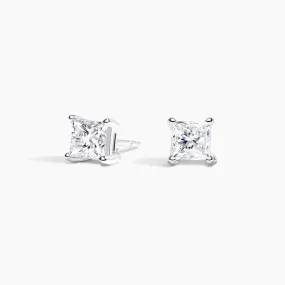 Four-Prong Princess Diamond Stud Earrings (Setting Only) - DC005