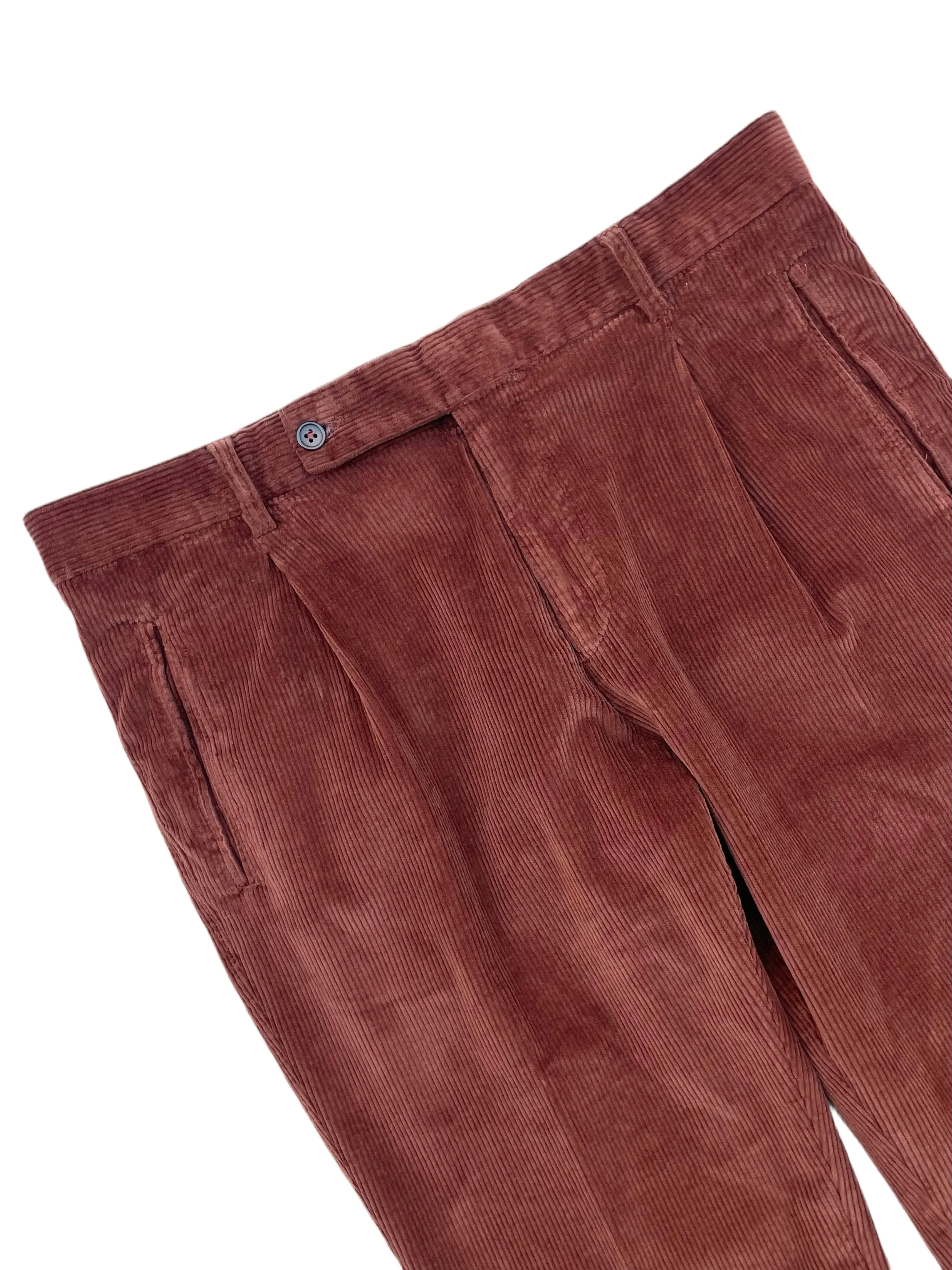 FRESH Corduroy Pleated Chino Pants In Copper