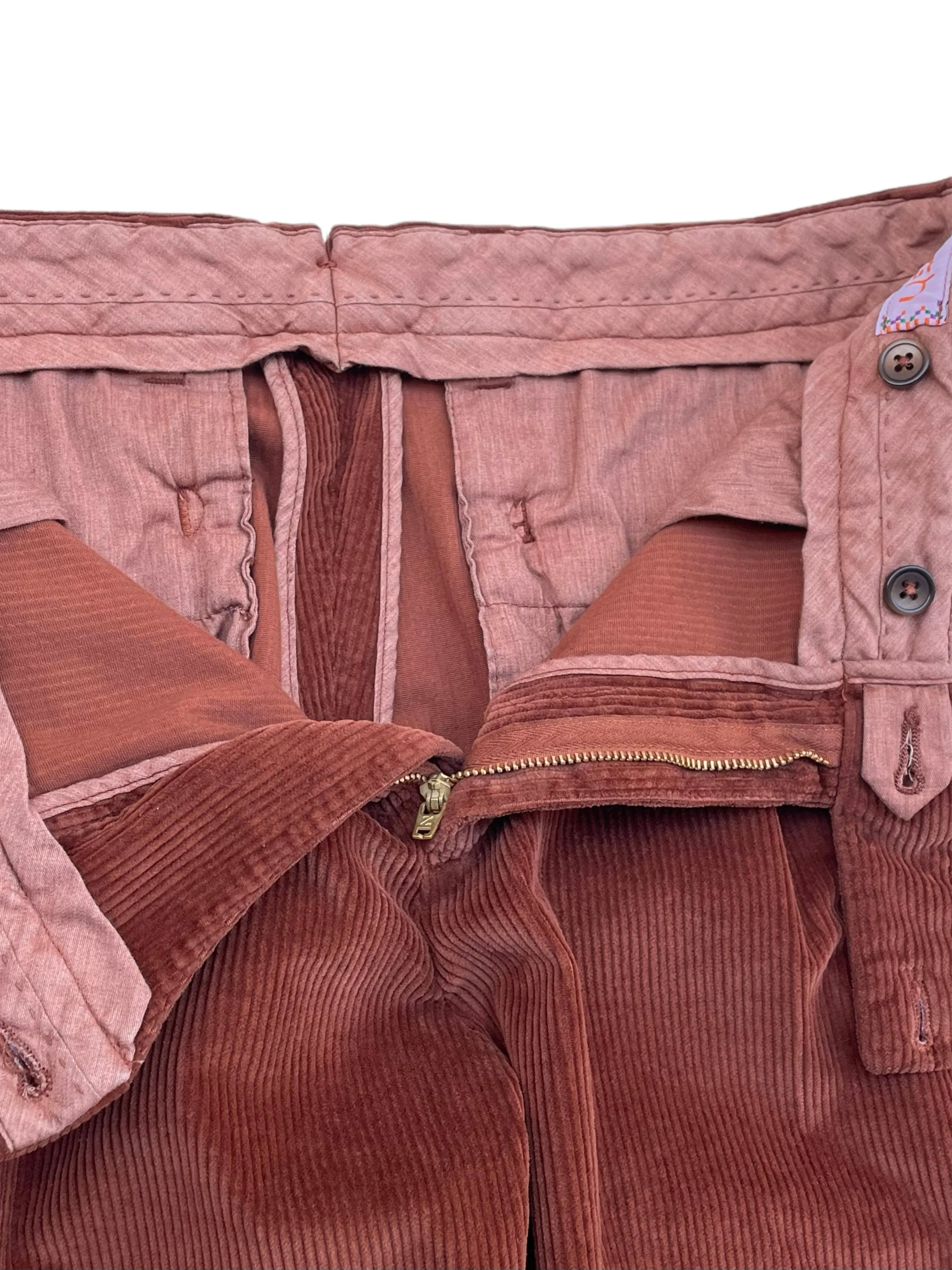 FRESH Corduroy Pleated Chino Pants In Copper