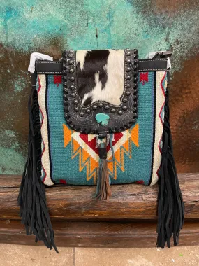 Giddy up Cowhide Crossbody    Black