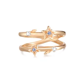 Gold Double Band Ring - Poinsettia