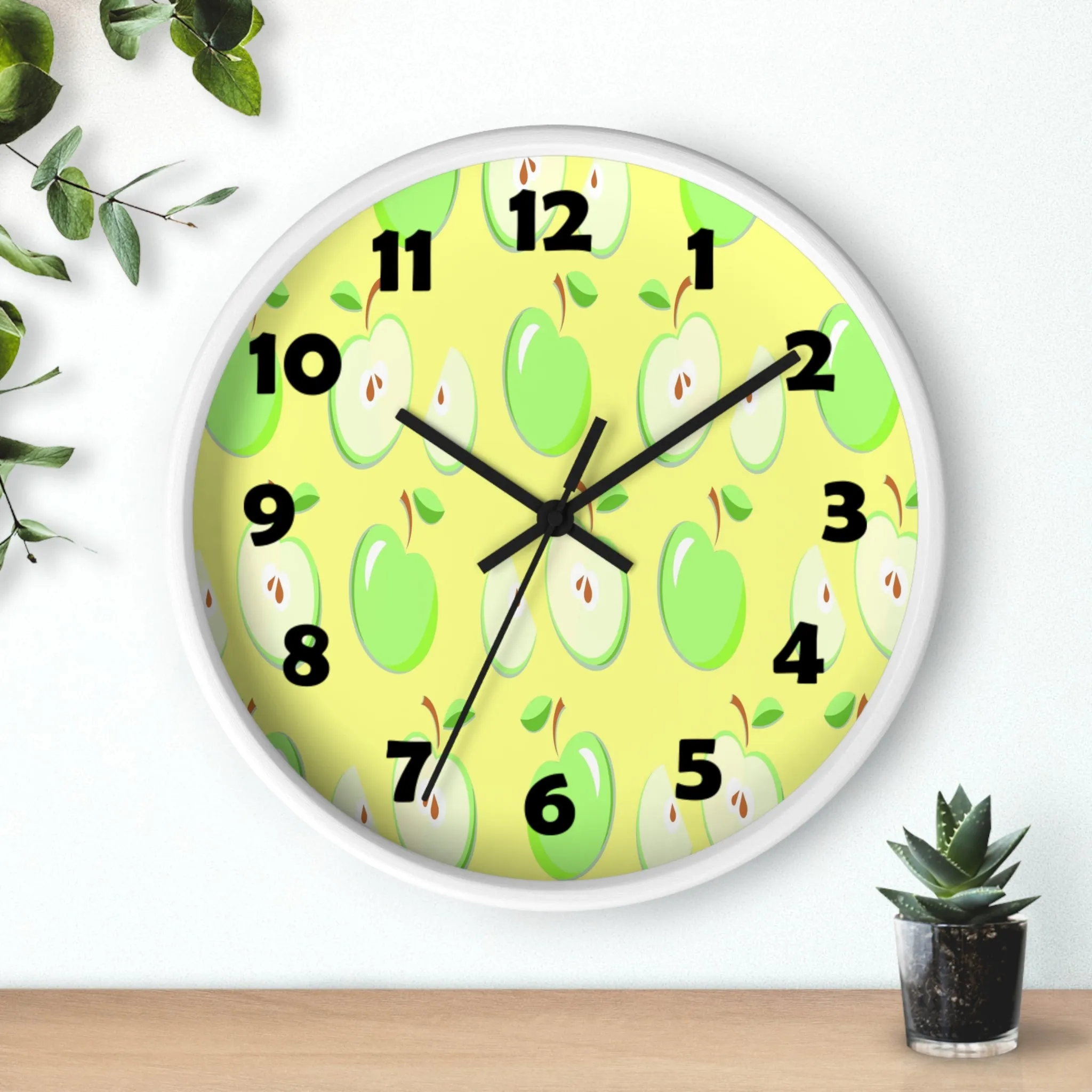 Green Apples Wall Clock