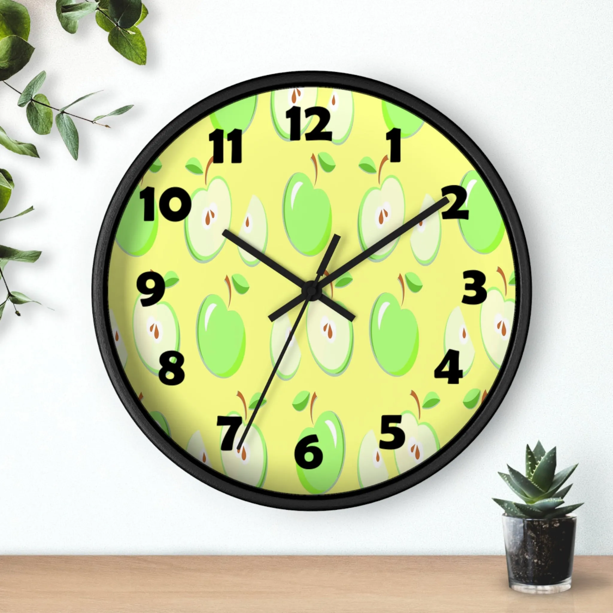 Green Apples Wall Clock