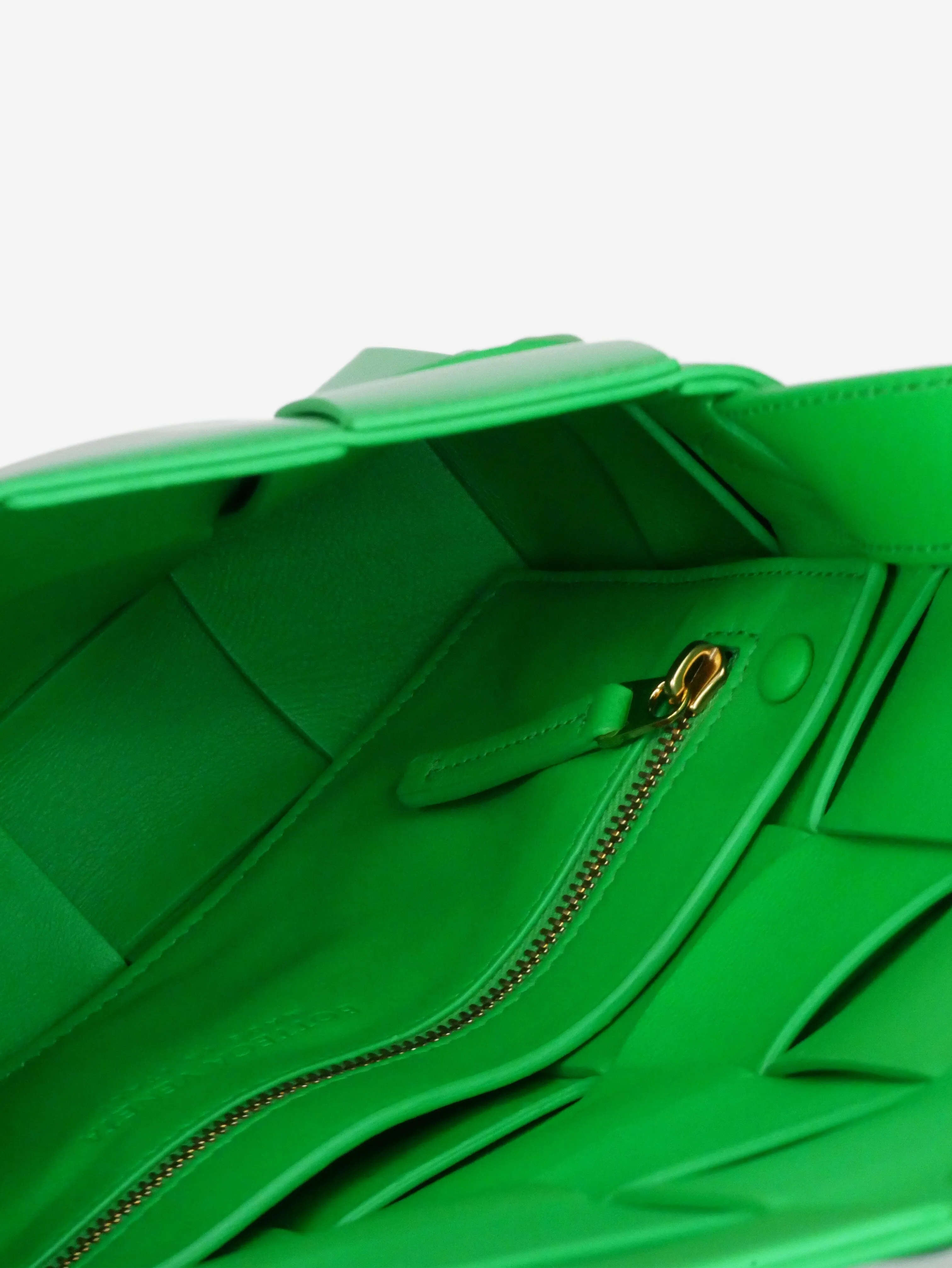 Green patent Cassette cross-body bag