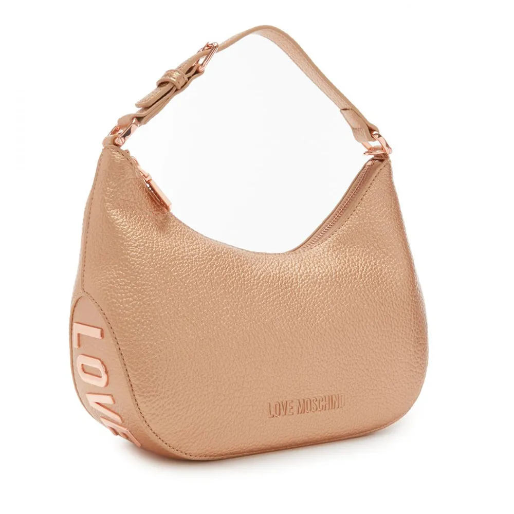 Hobo Bag Media LOVE MOSCHINO linea Giant Logo colore Rose Gold