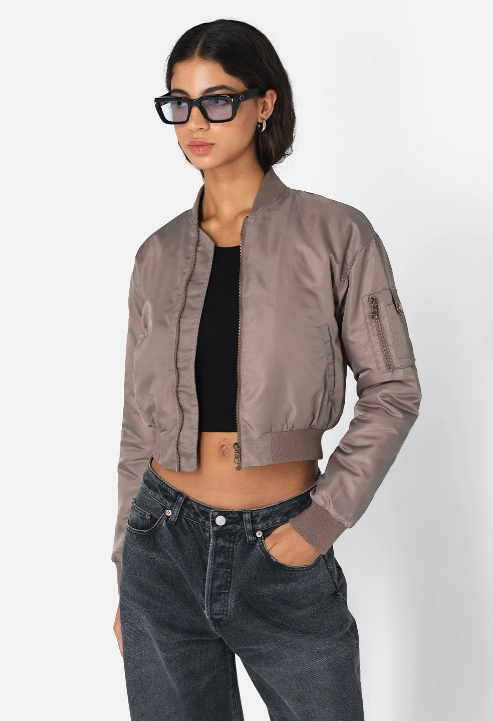 Hunter Cropped Bomber / Mocha