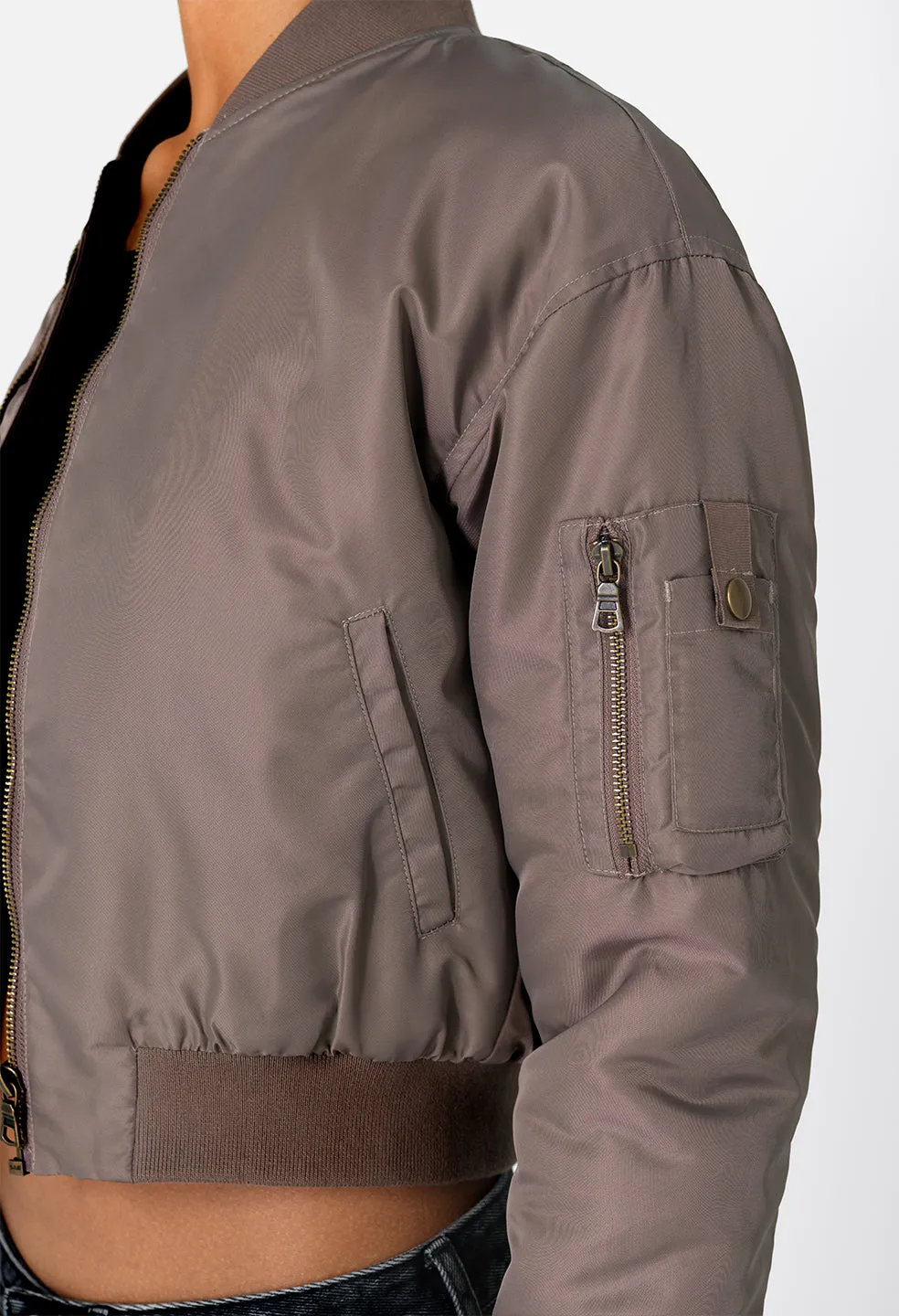 Hunter Cropped Bomber / Mocha