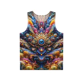 Jewel Eye Flourishing Full All Over Print Visionary Psychedelic Art Men's and Women's Unisex Tank Top T-Shirt for Festival and Street Wear