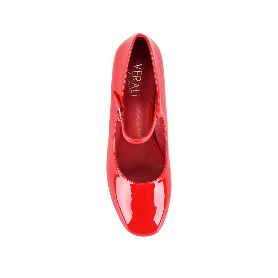 Kenna Mary Jane Block Heels - Red Patent