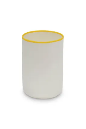 LIGNE Champagne Cooler in White With Sunshine Yellow Rim