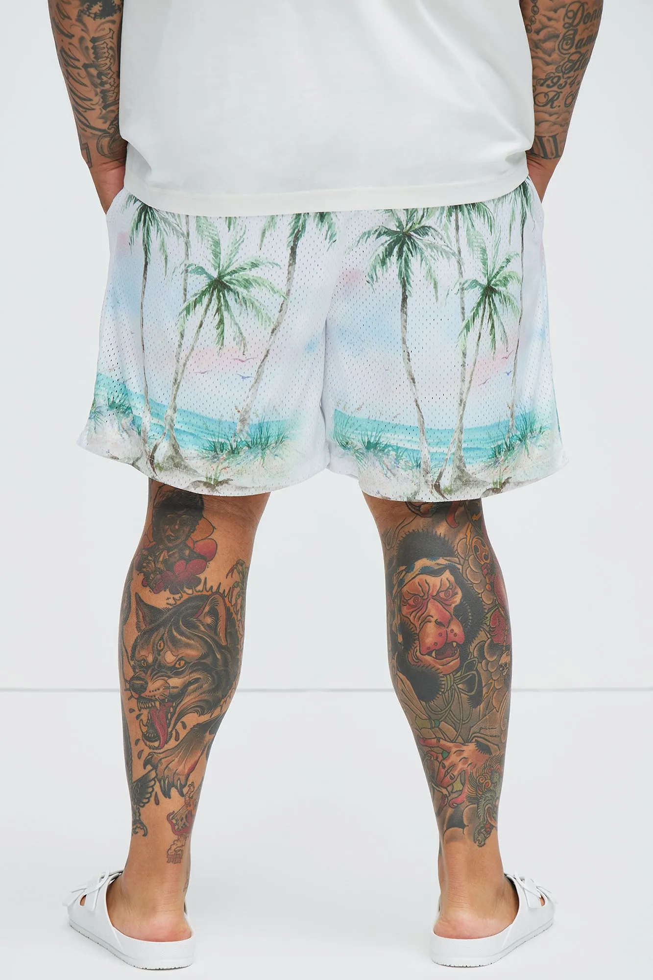 Lost Angeles Paradise Mesh Shorts - Off White