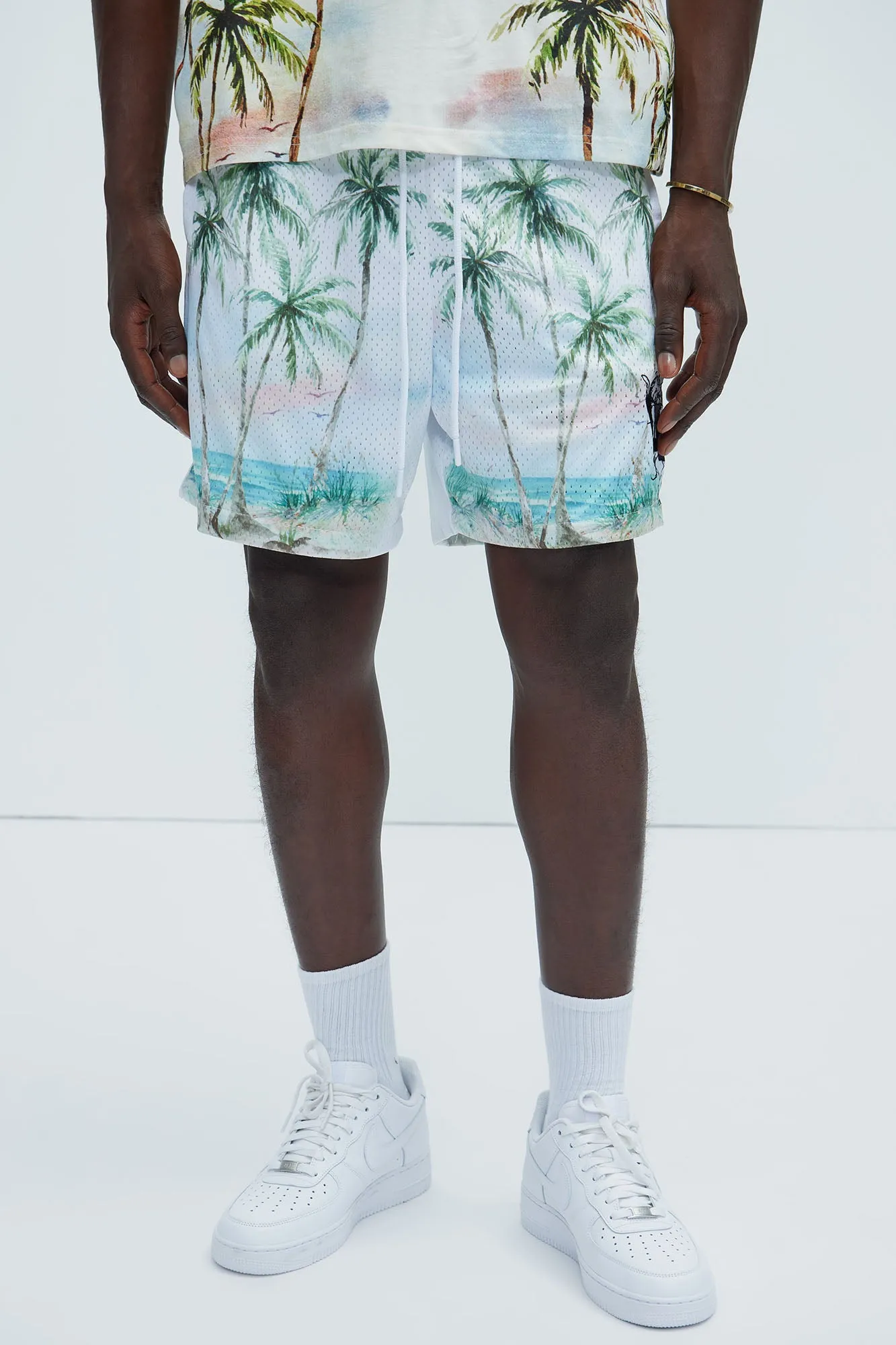 Lost Angeles Paradise Mesh Shorts - Off White