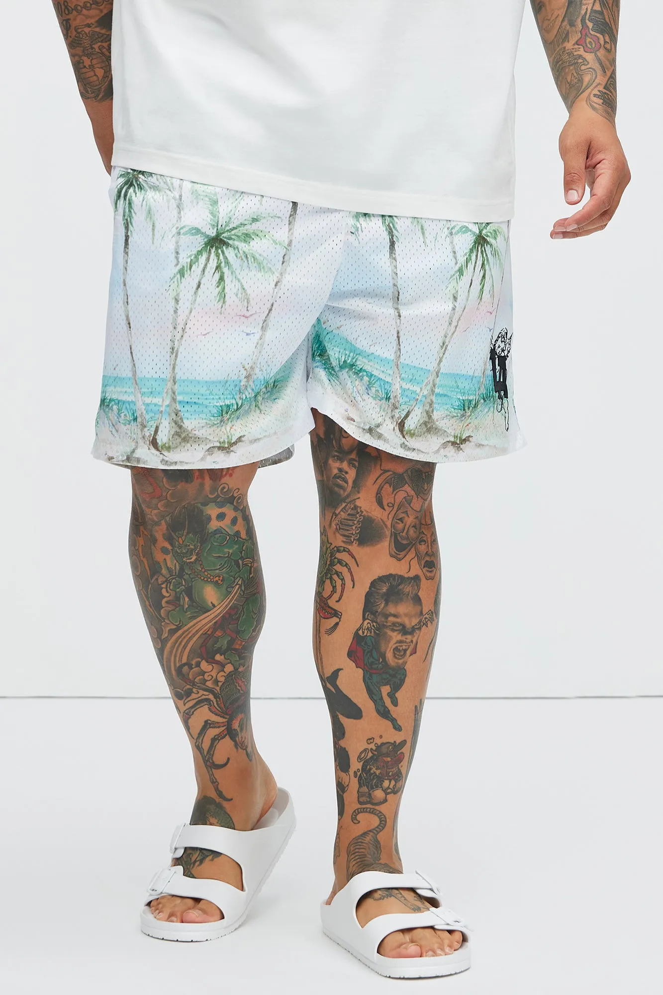 Lost Angeles Paradise Mesh Shorts - Off White