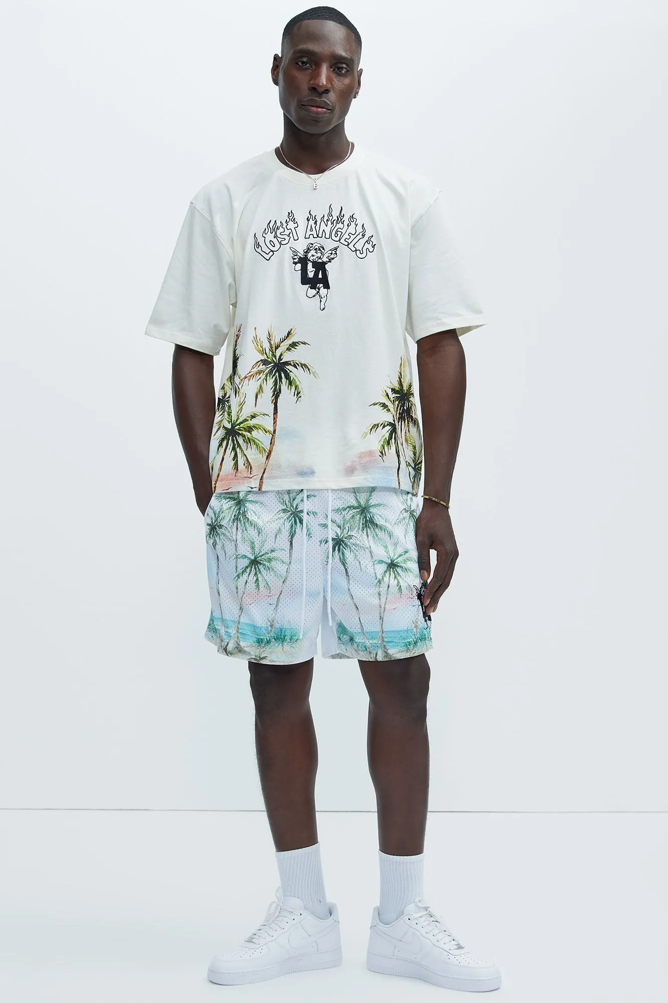 Lost Angeles Paradise Mesh Shorts - Off White