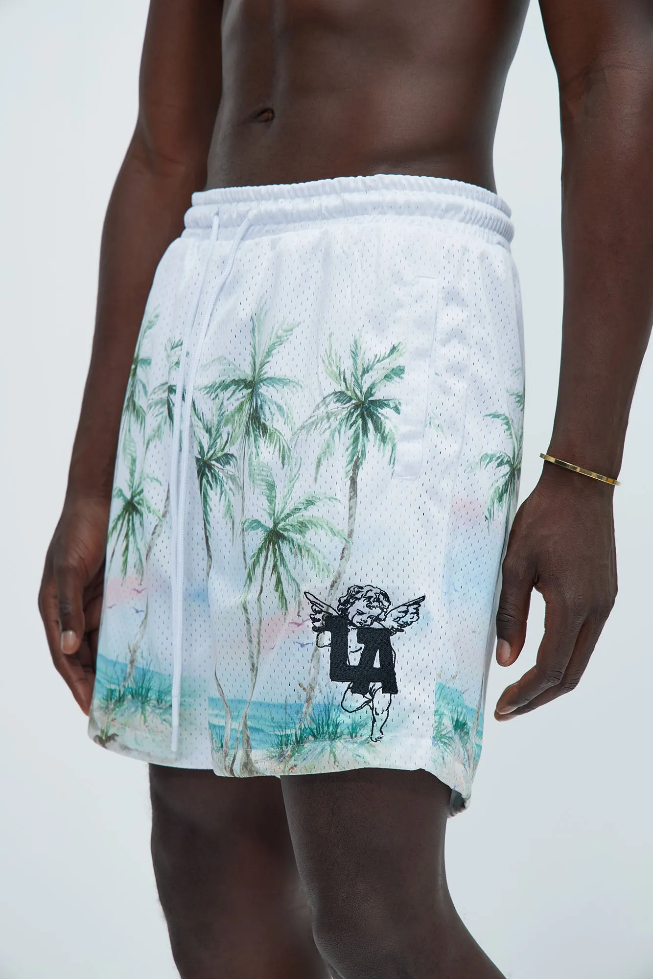 Lost Angeles Paradise Mesh Shorts - Off White