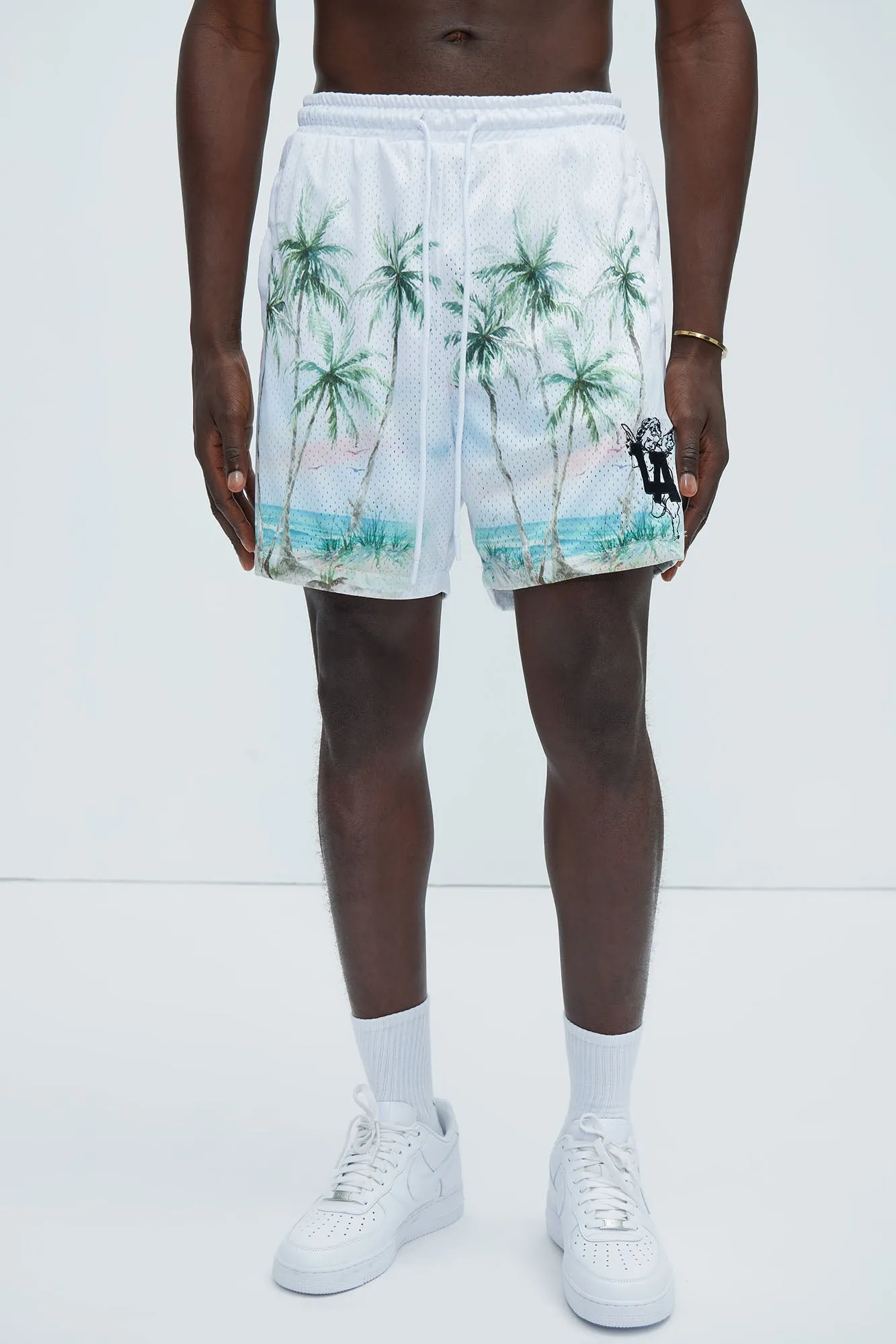 Lost Angeles Paradise Mesh Shorts - Off White