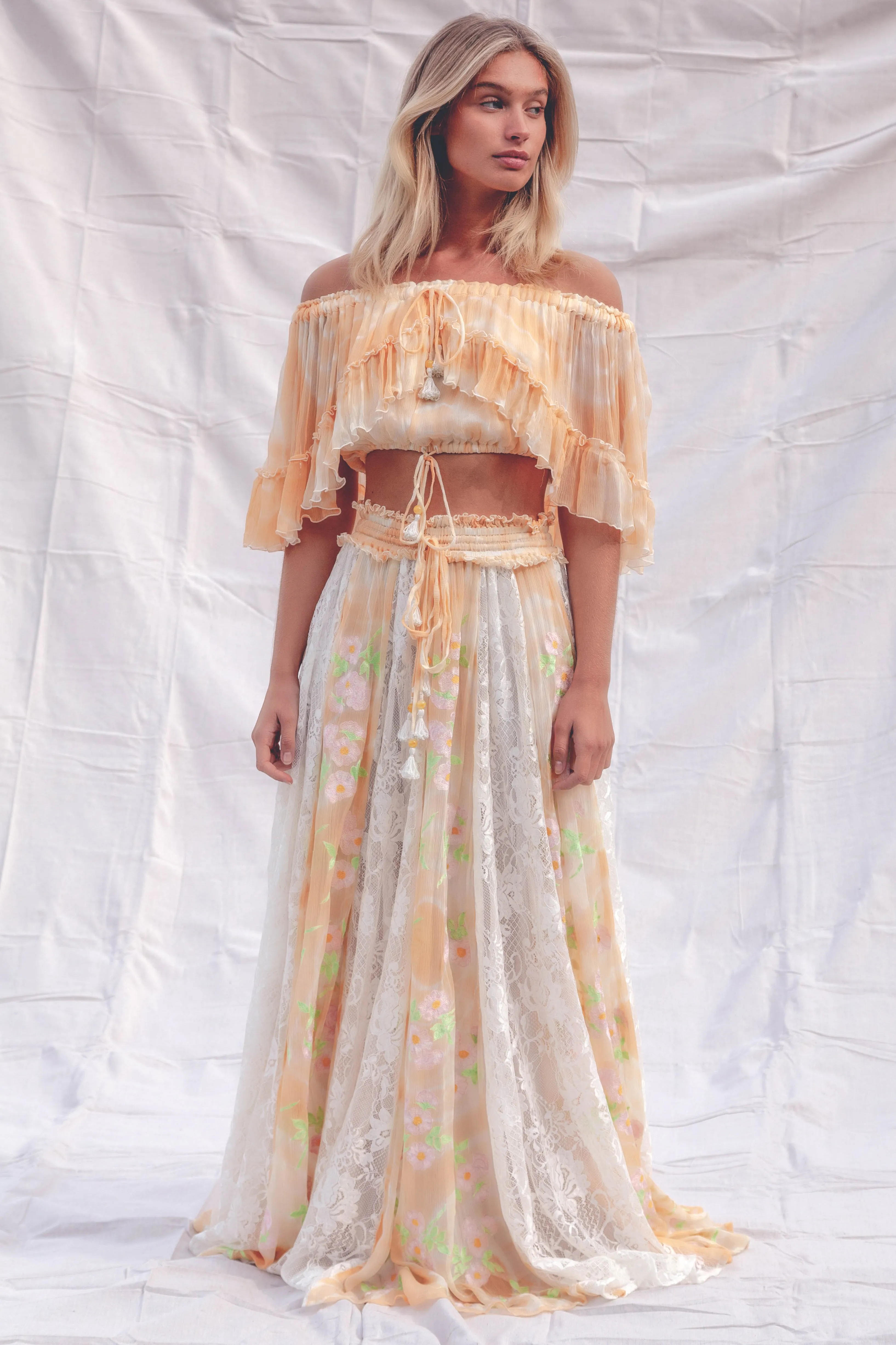 Love Street Set - Top & Skirt in Apricot