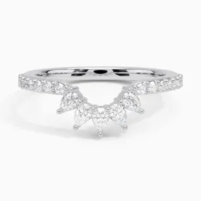 Luxe Pear Lunette Wedding Band Ring - LR111