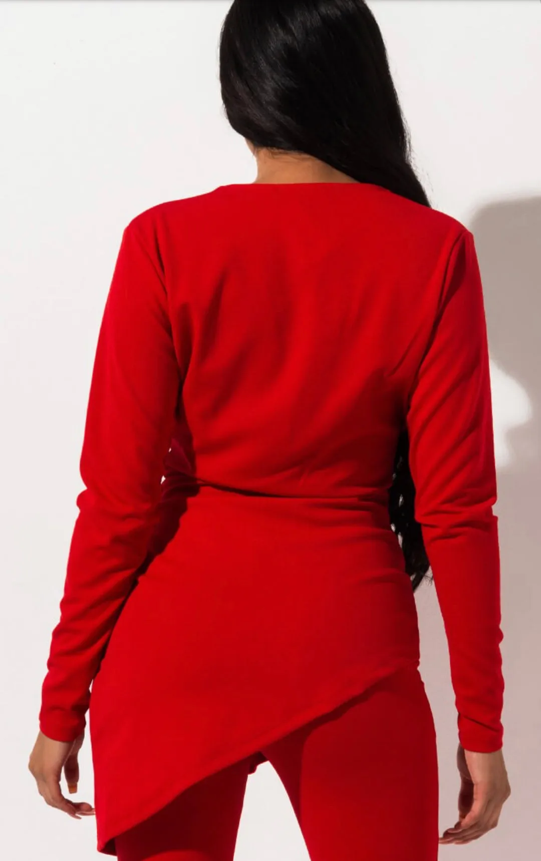 Made For Love Red Long Sleeve Ruffle Top