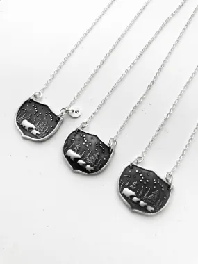 Mama Bear & 2 Baby Bears 2 Shield Family Necklace