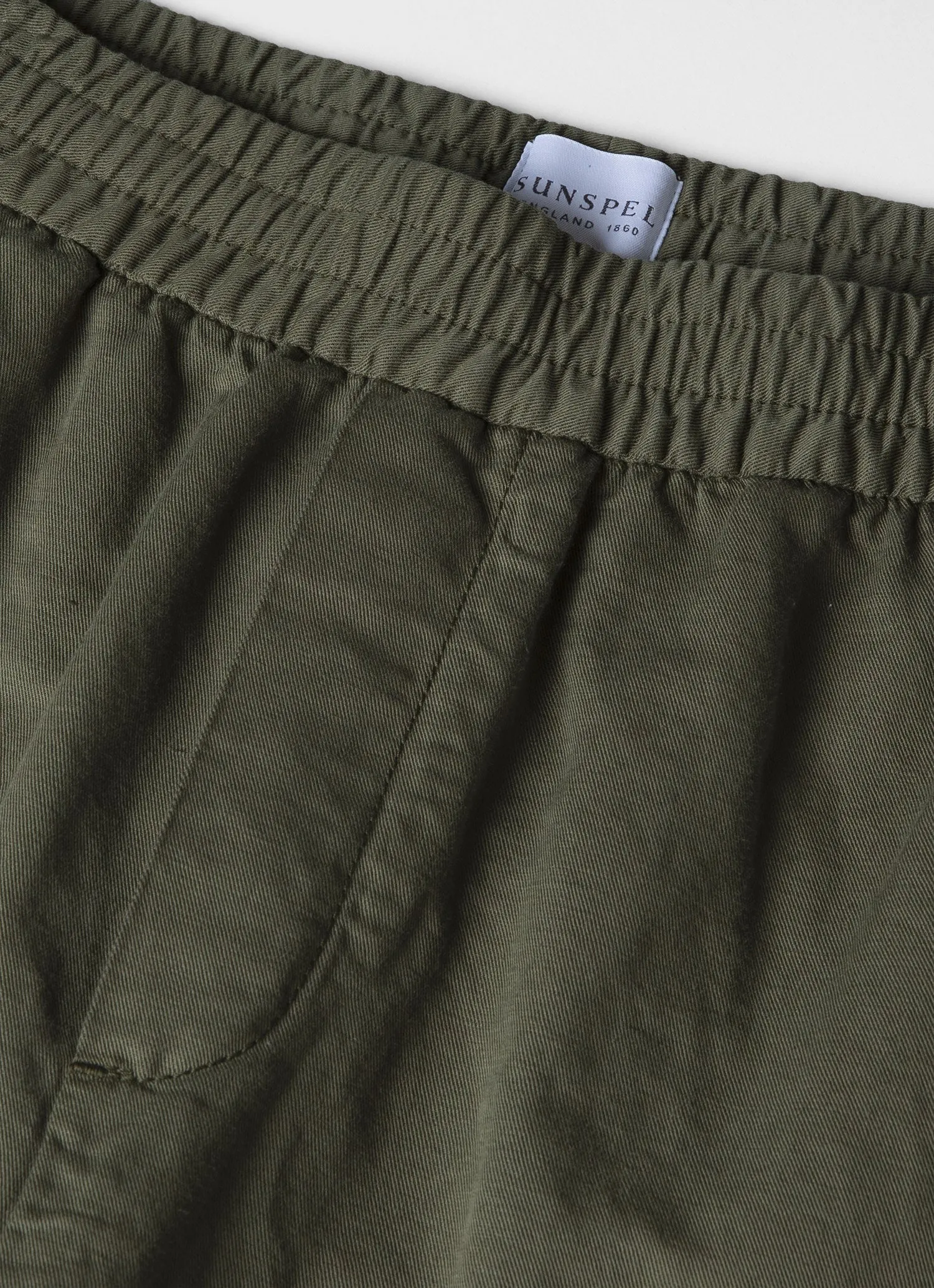 Men's Cotton Linen Drawstring Trouser in Khaki