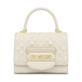 Mini Borsa a Mano LOVE MOSCHINO linea Quilted Tab Avorio