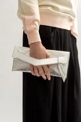 Mini Triangular Slashed Clutch - Alternative Silver